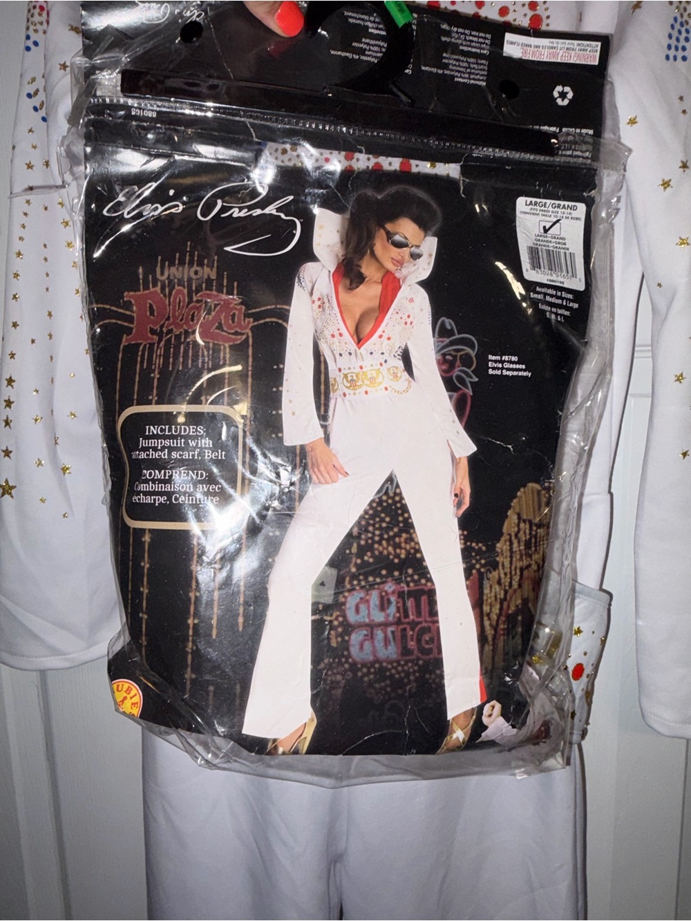 Women's White Jumpsuit Elvis costume women’s size large